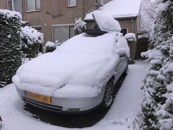 volle auto met skibox